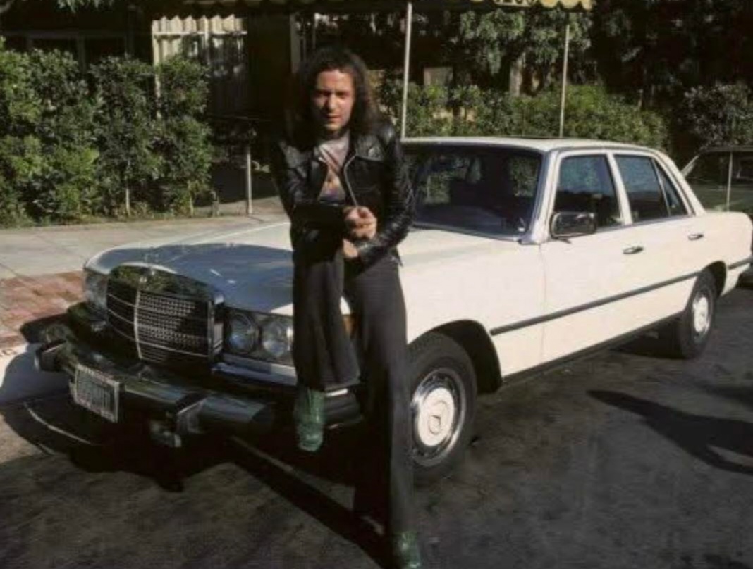 Guitarist Ritchie Blackmore with his Mercedes 450SEL, outside the Sunset Marquis Hotel in Los Angeles, CA - January 1979_edit_318837863992003.jpg